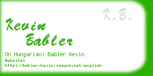 kevin babler business card